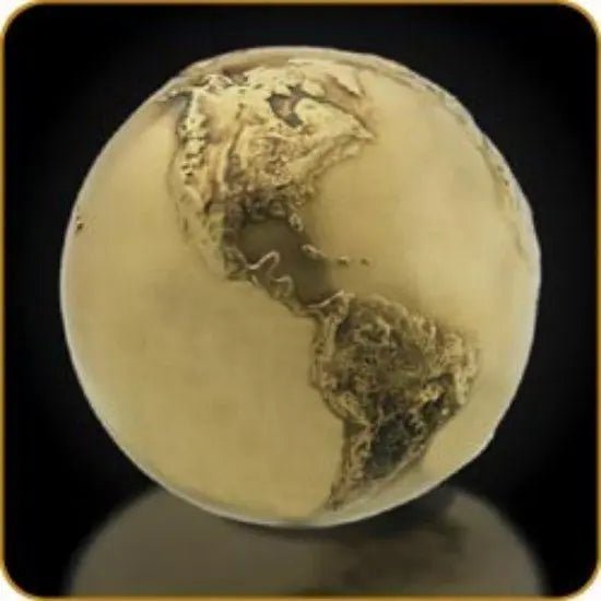 Cast Globe - 4" Antique Gold Crystal House
