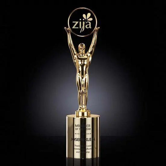 Champion Award - Gold Cylinder Base Crystal House