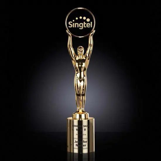 Champion Award - Gold Cylinder Base Crystal House