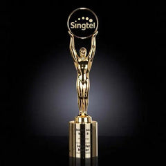 Champion Award - Gold Cylinder Base Crystal House