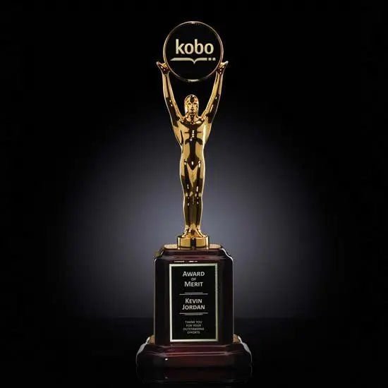 Champion Award - Gold Rosewood Base Crystal House