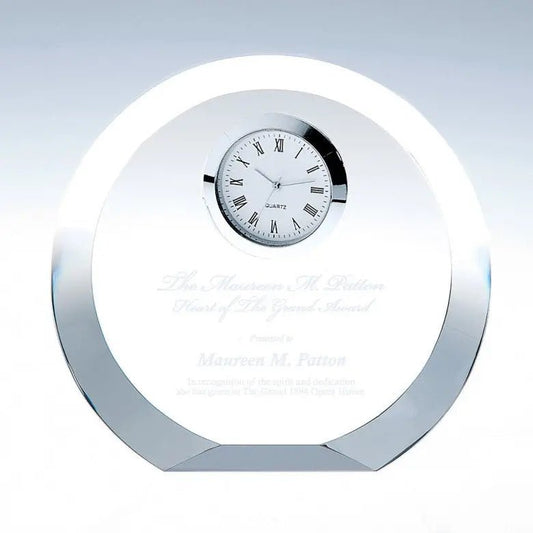 CIRCLE SILVER CLOCK Crystal House - Prism