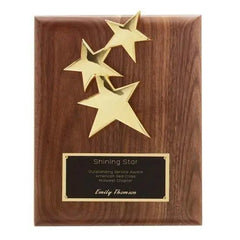 Constellation Plaque - Walnut Gold Crystal House
