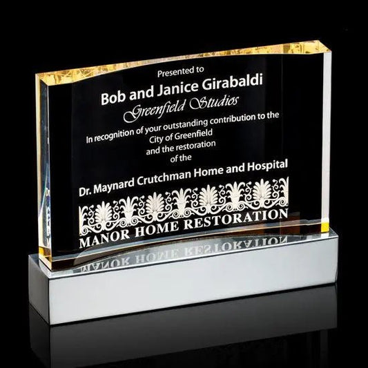 Cornerstone Award - Gold Crystal House