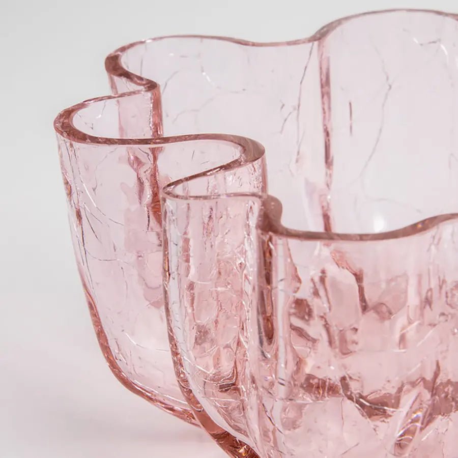 Crackle Crackle Bowl Pink Low by Ã…sa Jungnelius Kosta Boda