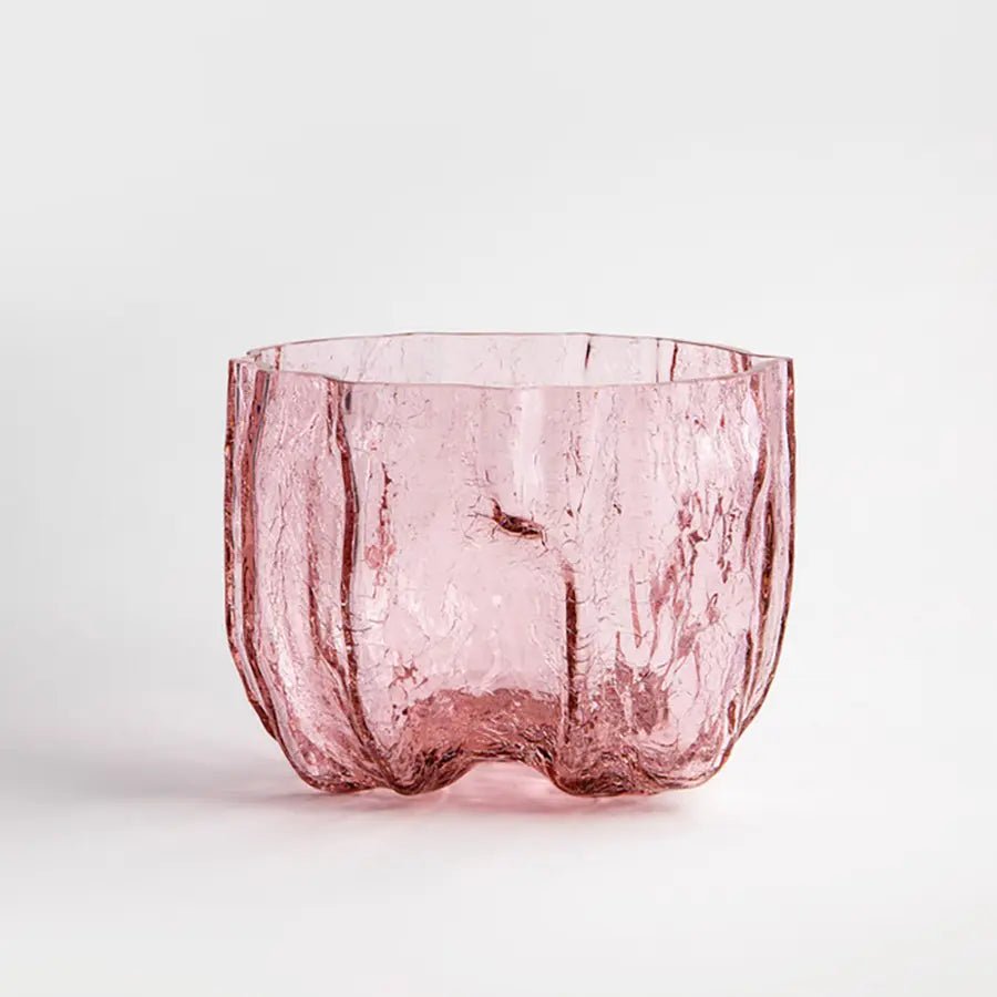 Crackle Crackle Bowl Pink Low by Ã…sa Jungnelius Kosta Boda