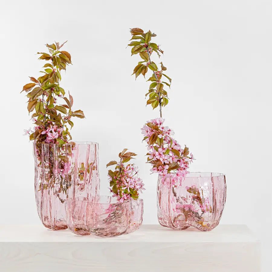 Crackle Crackle Bowl Pink Low by Ã…sa Jungnelius Kosta Boda