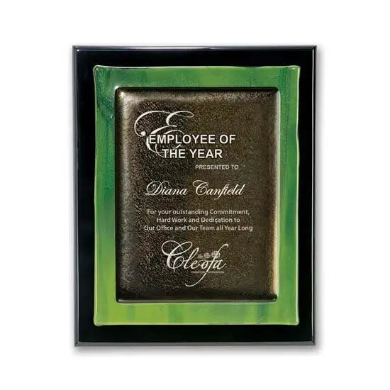 Metallic Fusion Plaque - Green With Black edges