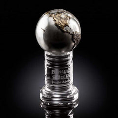 Continental Globe - Cast Metal Optical Crystal House