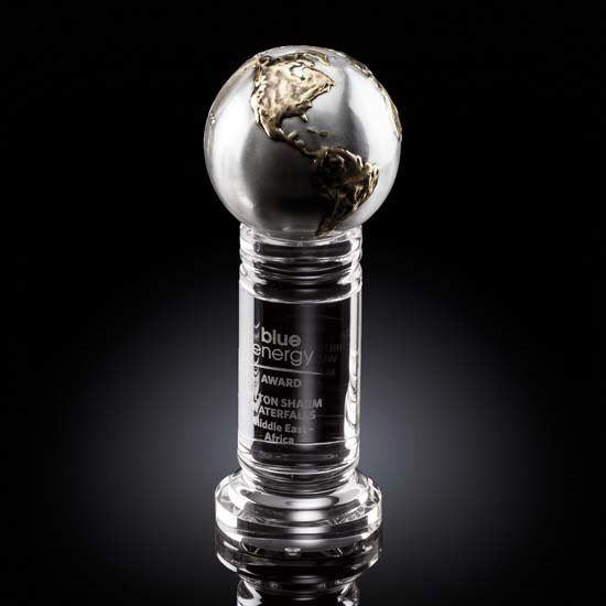Continental Globe - Cast Metal Optical Crystal House