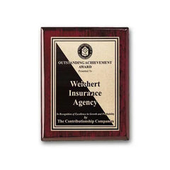 Etch Antiqued Plaq - Rosewood - Crystal House