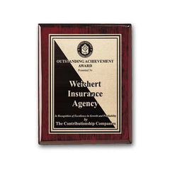 Etch Antiqued Plaq - Rosewood - Crystal House