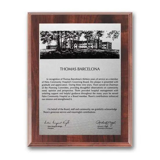 Etch Oxidized Plaq - Walnut Finish