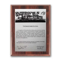 Etch Oxidized Plaq - Walnut Finish