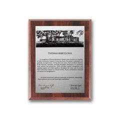 Etch Oxidized Plaq - Walnut Finish