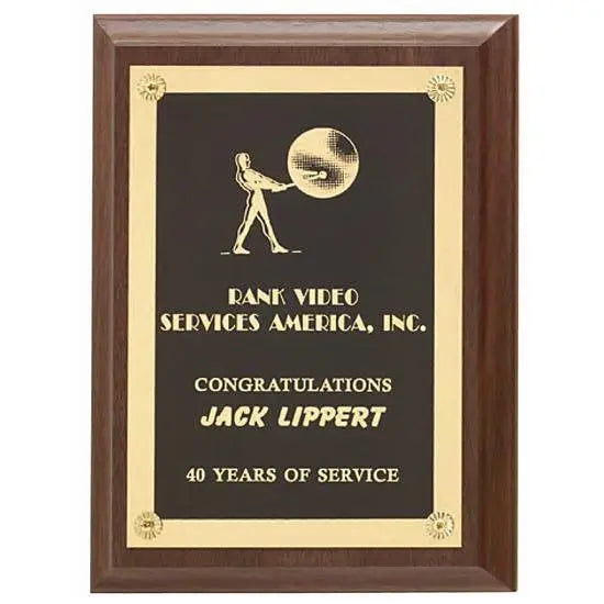 Walnut Finish Plaque w Rosettes