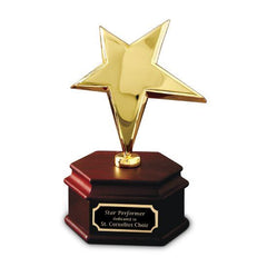 Gold Rising Star walnut base Crystal House