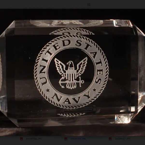 Faceted Paperweight with Great Lakes Logo Crystal House
