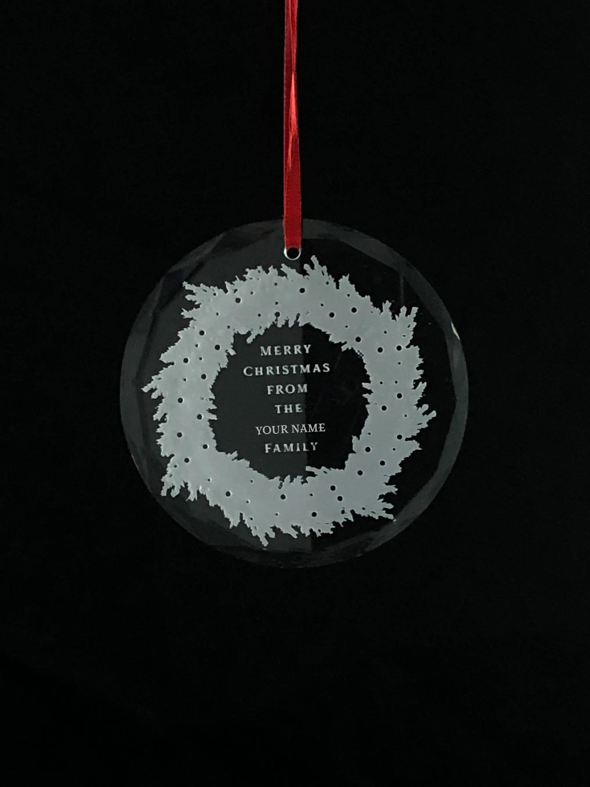 Family Wreath -  Round Ornament Crystal House