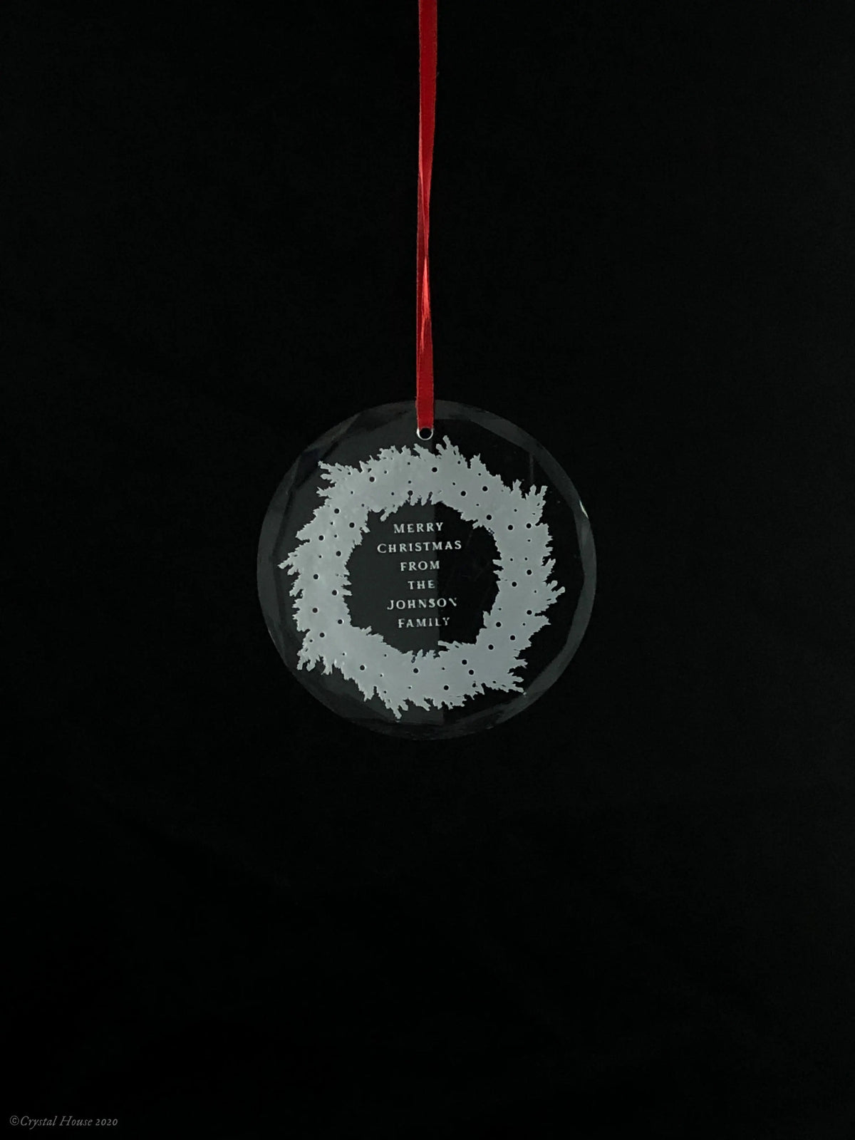 Family Wreath -  Round Ornament Crystal House