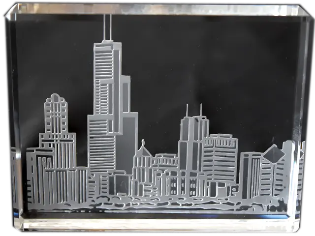 City Skyline Paperweight - Crystal House