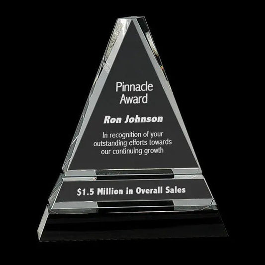 Custom Crystal Triangle Engraving | Personalized Awards & Corporate Gifts | Crystal House Crystal House