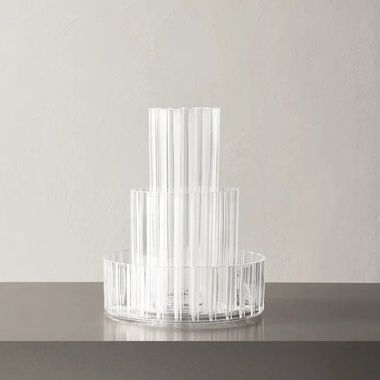 Cut In Number Striped Vase Orrefors