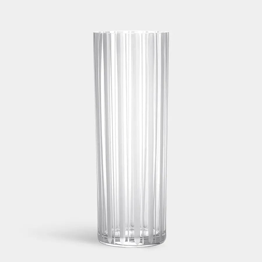 Cut In Number Striped Vase Orrefors