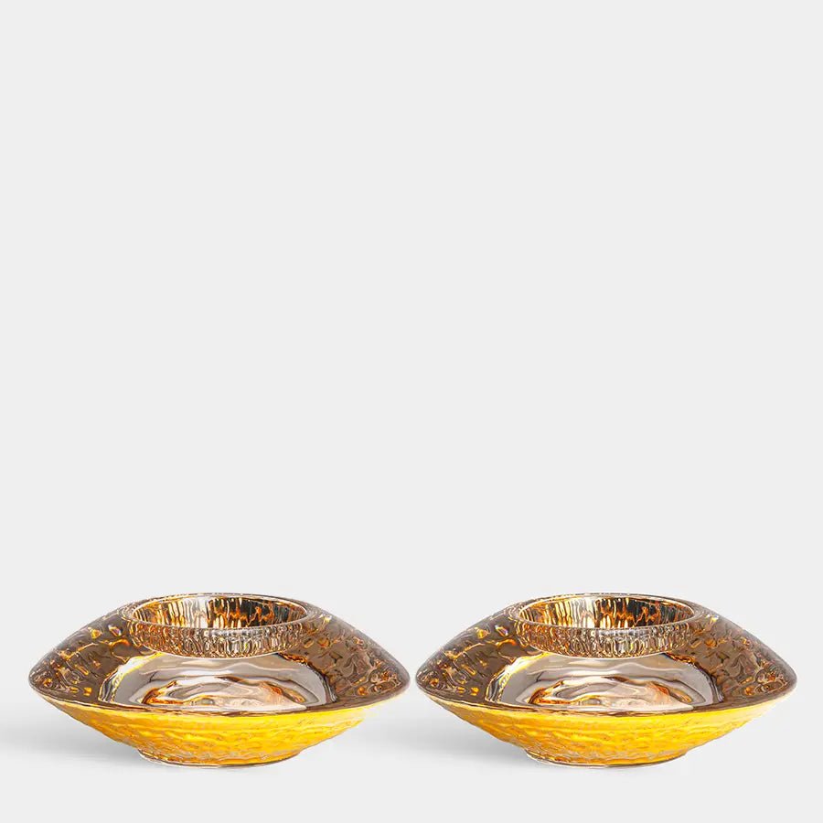 Discus Gold Votive Small - Set of 2 Orrefors