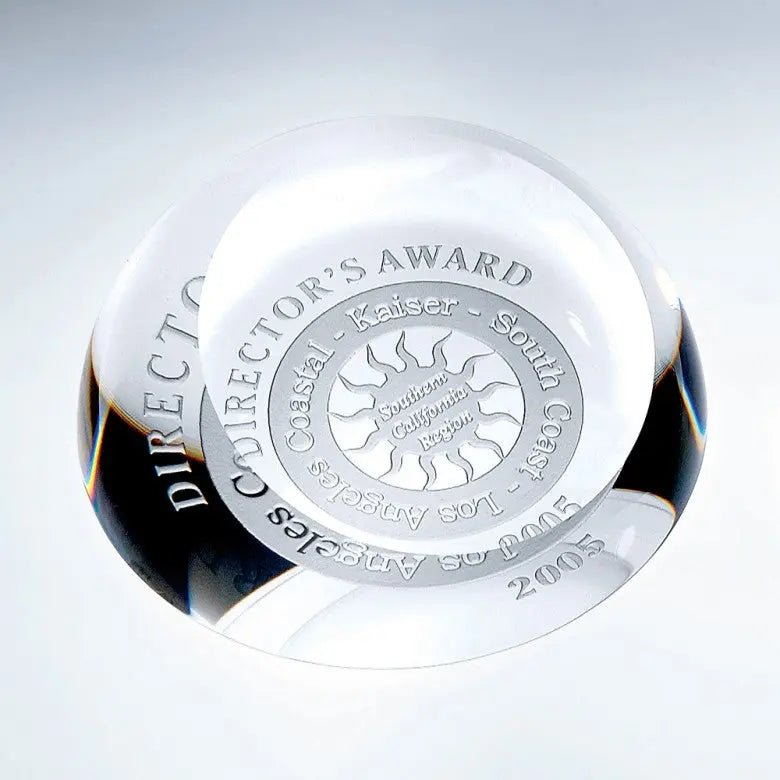 DOME PAPERWEIGHT - SLANT TOP Crystal House - Prism