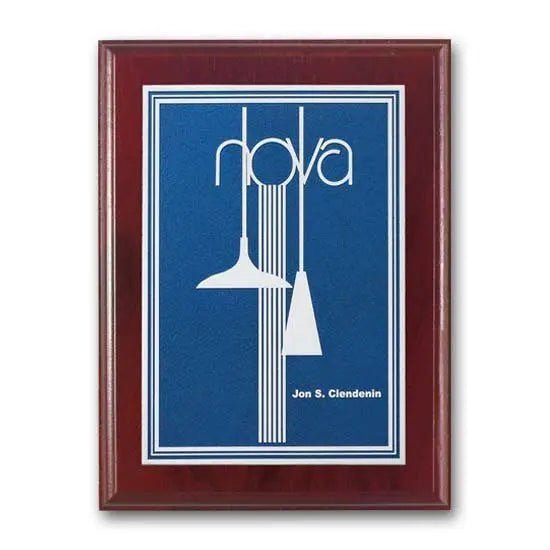 Double Etch Plaq - Mahogany Crystal House