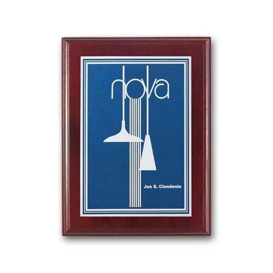 Double Etch Plaq - Mahogany Crystal House