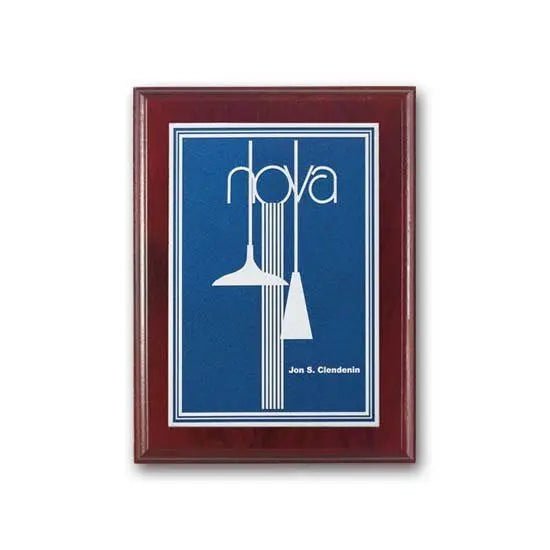 Double Etch Plaq - Mahogany Crystal House