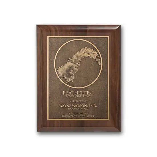 Double Etch Plaq - Walnut Piano Finish Crystal House