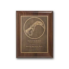 Double Etch Plaq - Walnut Piano Finish Crystal House