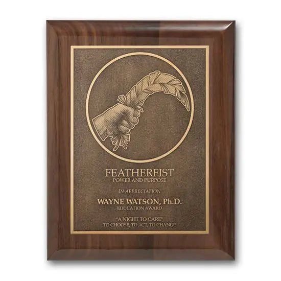 Double Etch Plaq - Walnut Piano Finish Crystal House