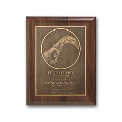 Double Etch Plaq - Walnut Piano Finish Crystal House