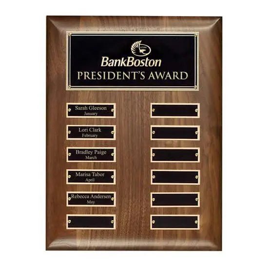 Elegance Perpetual Walnut Plaque Crystal House