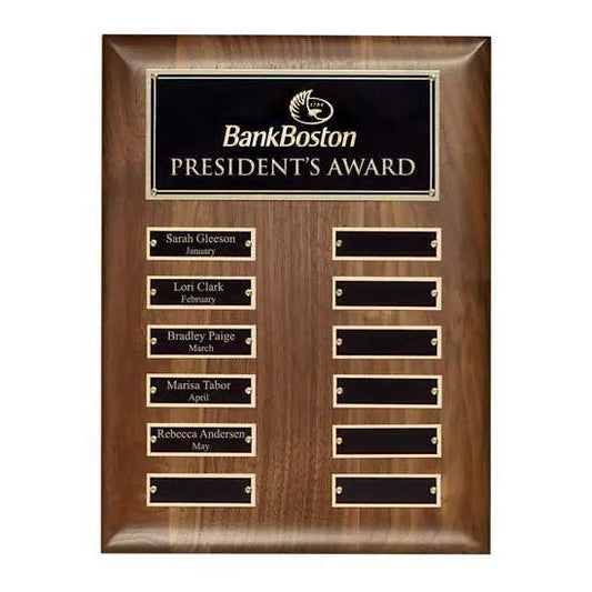 Elegance Perpetual Walnut Plaque Crystal House