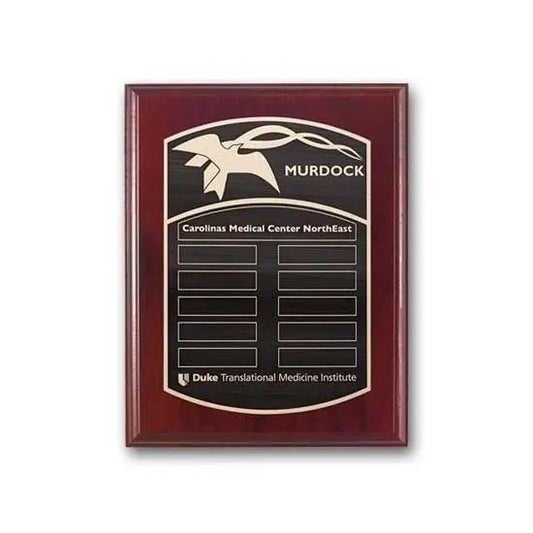 Etch Antiqued Plaq - Mahogany Crystal House