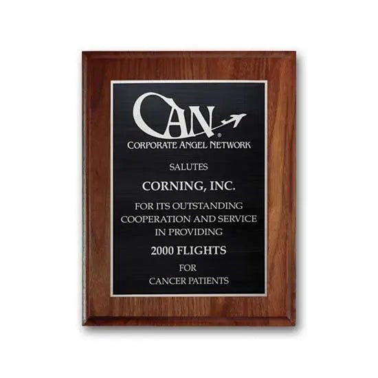 Etch Antiqued Plaq - Walnut Cove Edge Crystal House