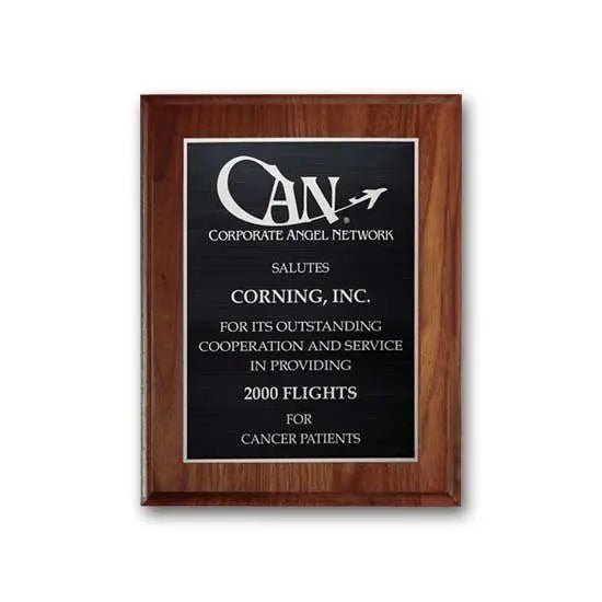 Etch Antiqued Plaq - Walnut Cove Edge Crystal House