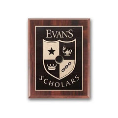 Etch Antiqued Plaq - Walnut Finish Crystal House