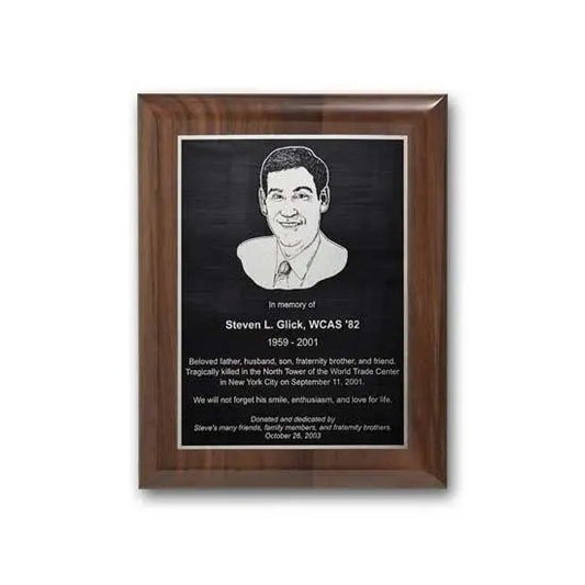 Etch Antiqued Plaq - Walnut Piano Finish Crystal House