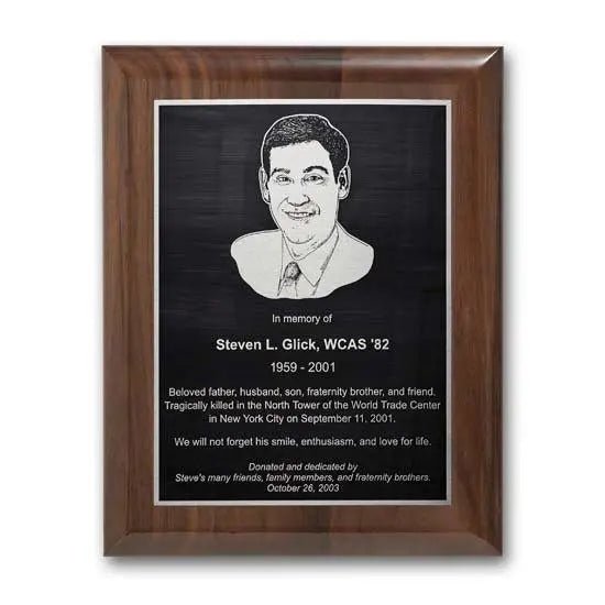 Etch Antiqued Plaq - Walnut Piano Finish Crystal House