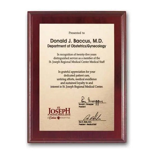 Etch Colorfill Plaq - Mahogany Crystal House