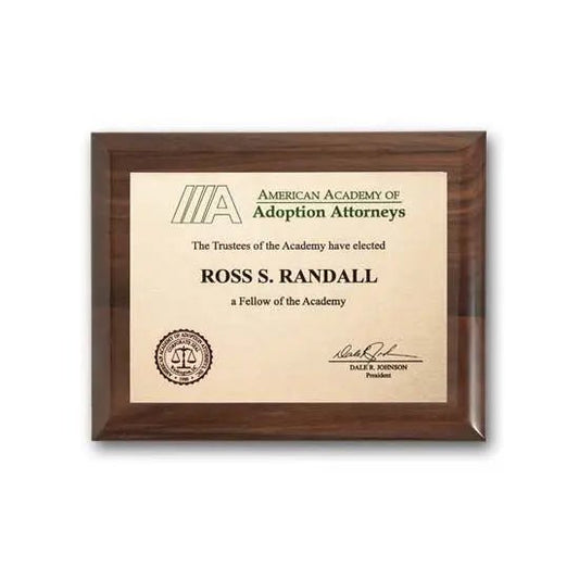 Etch Colorfill Plaq - Walnut Piano Fin Crystal House