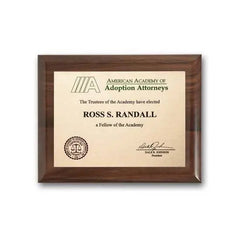 Etch Colorfill Plaq - Walnut Piano Fin Crystal House