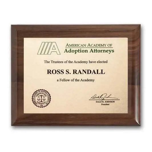 Etch Colorfill Plaq - Walnut Piano Fin Crystal House