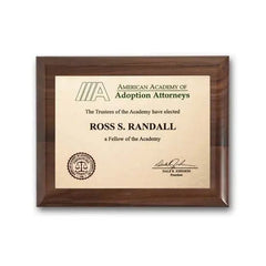 Etch Colorfill Plaq - Walnut Piano Fin Crystal House